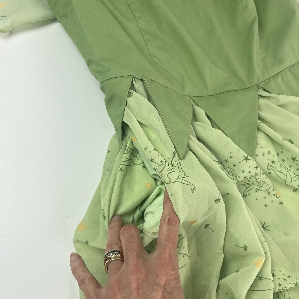 Her Universe Disney Peter Pan Tinker Bell Retro Dress L Cosplay Costume Fantasy - Picture 12 of 13